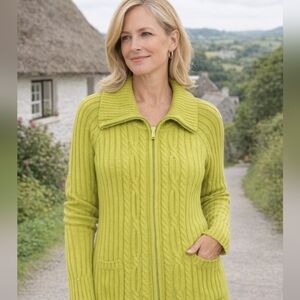 St. John's Bay Olive Cable Knit Cardigan